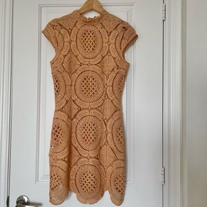 Stunning Nellis cream beige blush lace dress, medium.